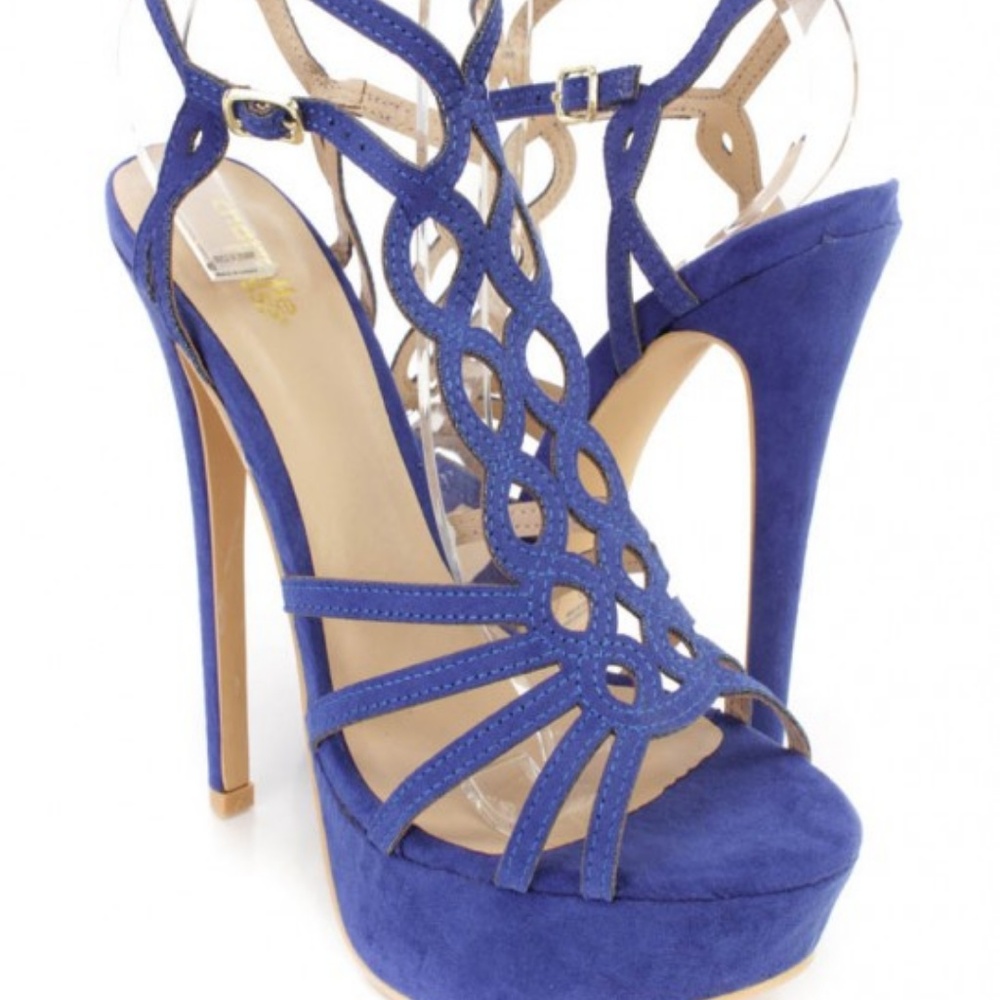 6 inch Strappy Platform Faux Suede Heels